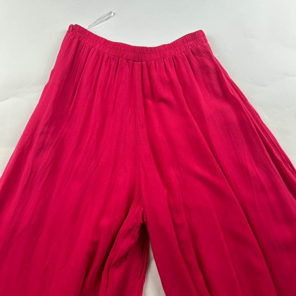 Lulu's Hot Pink High Rise Ultra Wide Cropped Pant S - Picture 7 of 8